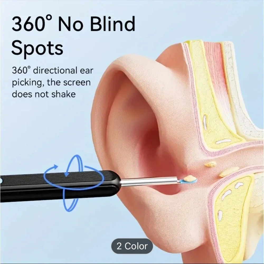 Wireless Ear Cleaning Endoscope with Camera - Black